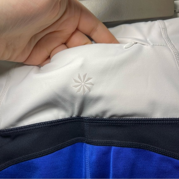 Athleta women's blue white Precision active 7/8 ankle tight leggings in size S - Picture 10 of 10